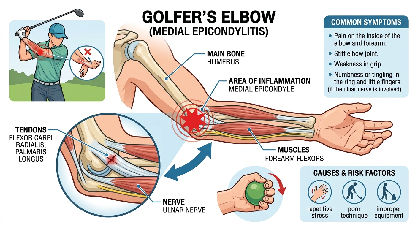 ภาวะ Golfer’s Elbow ไม่ได้เกิดจากการอักเสบเพียงอย่างเดียว