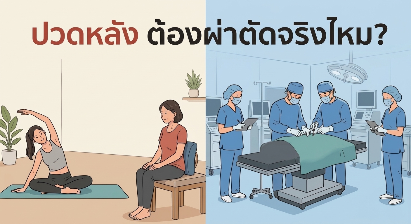 ปวดหลัง = ต้องผ่าตัด จริงไหม?